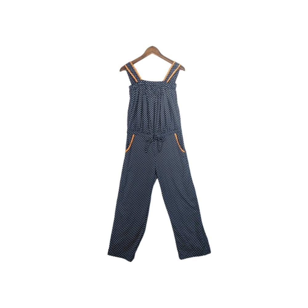 Women's Kismet Jumpsuit Navy Blue White Polka‎ Dots Small